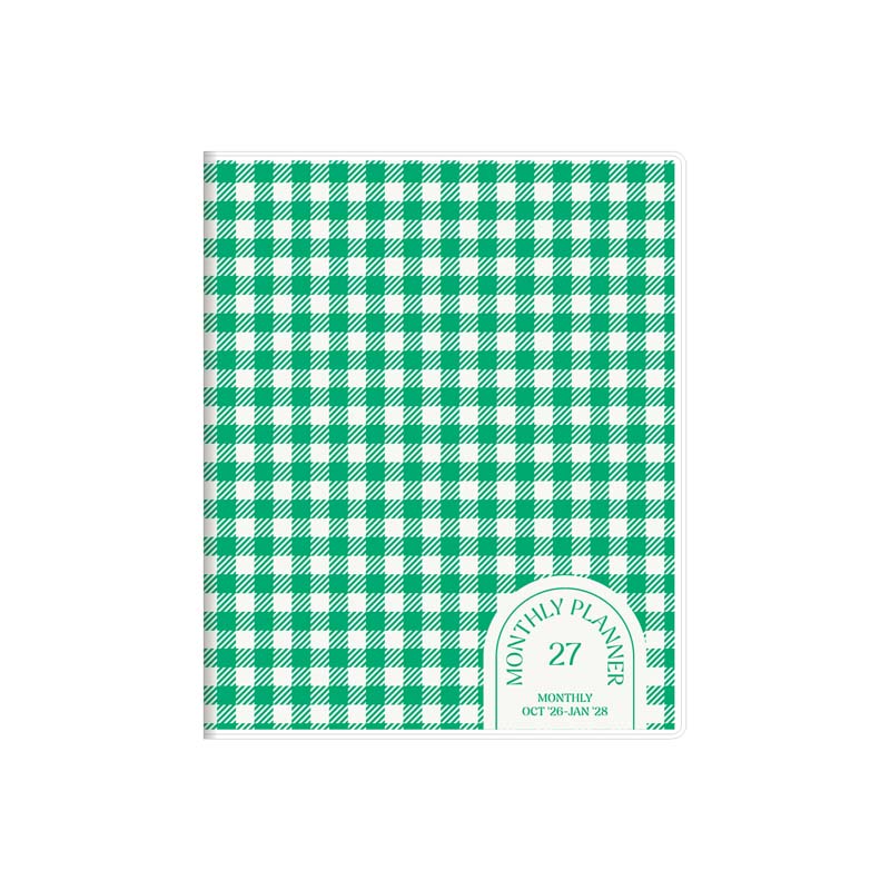 2027 Diary Glow Check Square - Green