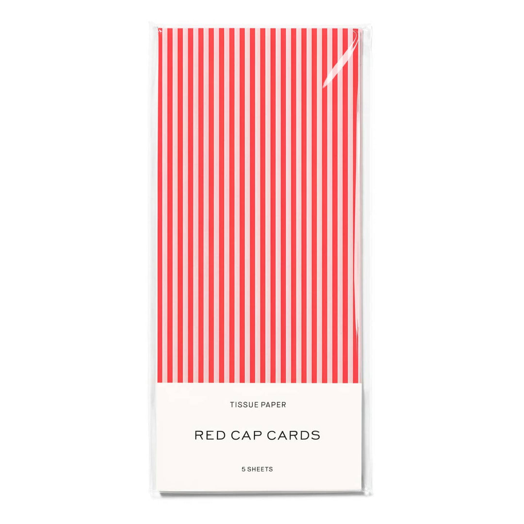 Red Pinstripes Tissue Paper