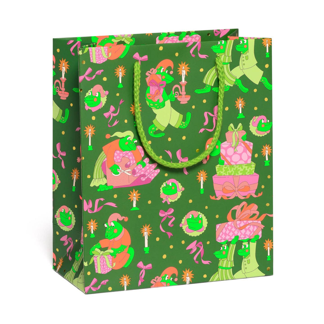 Frog Christmas Gift Bag - Medium
