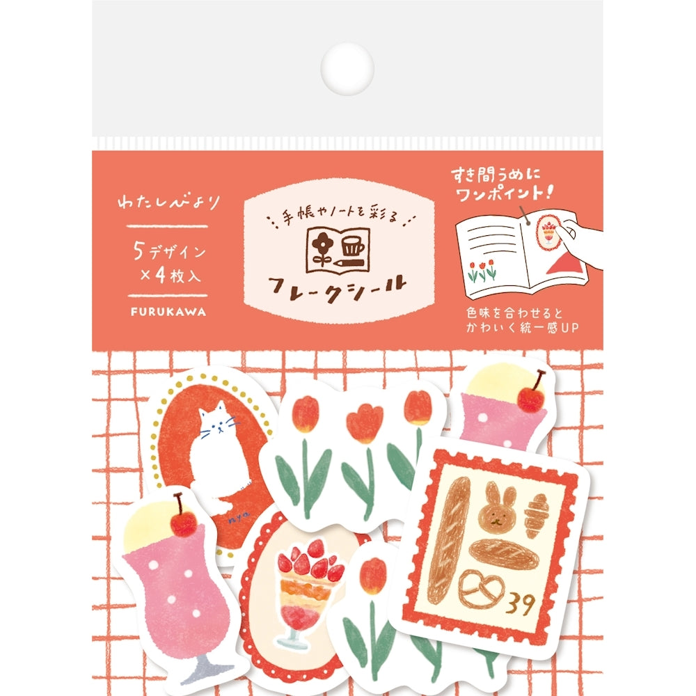 Washi Flake Stickers - Red