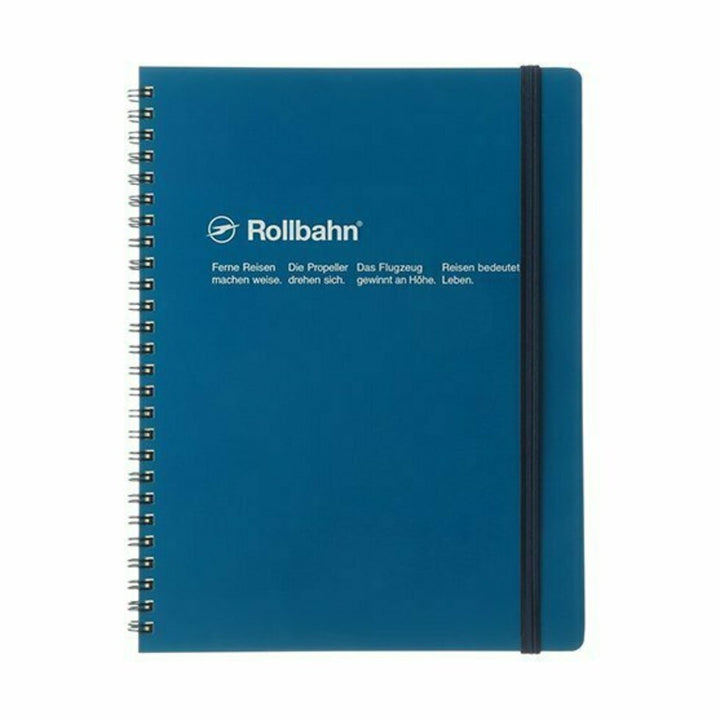 Rollbahn A5 Spiral Notebook - Grid: Blue