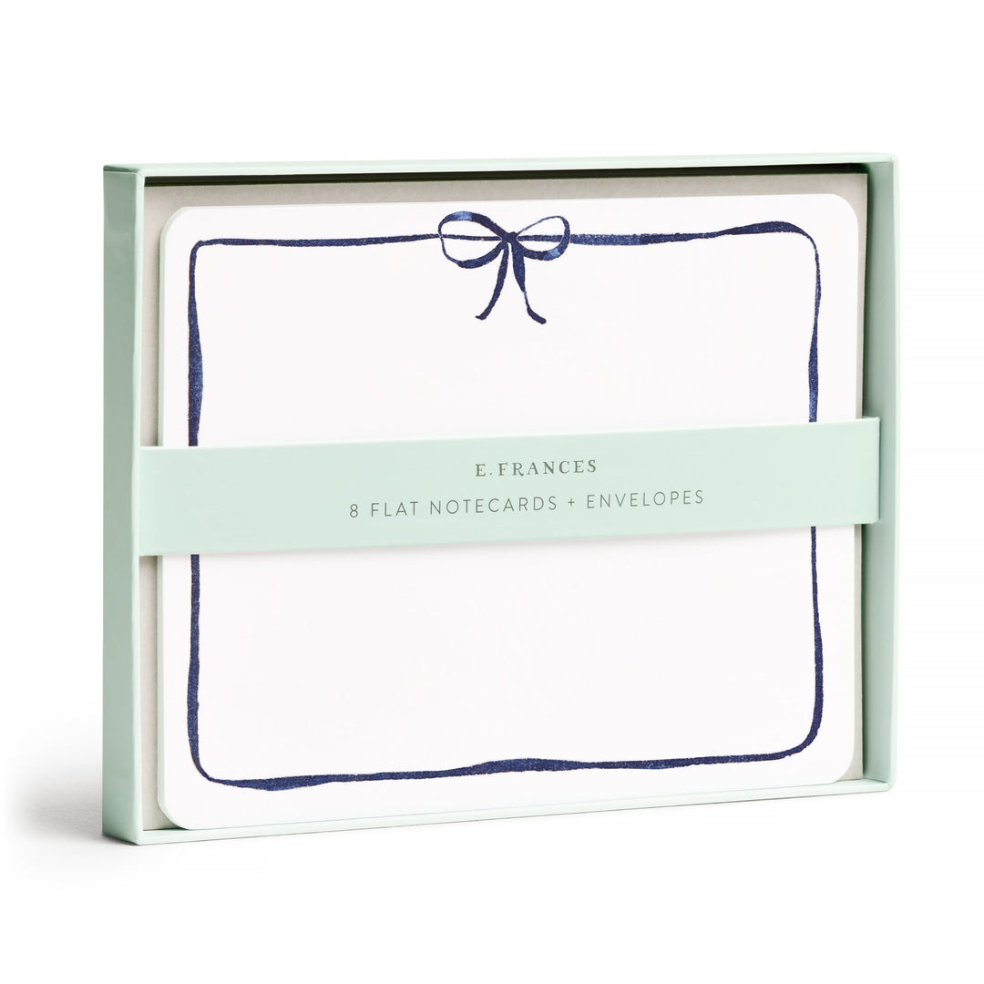 Navy Bow Flat Note Box Set