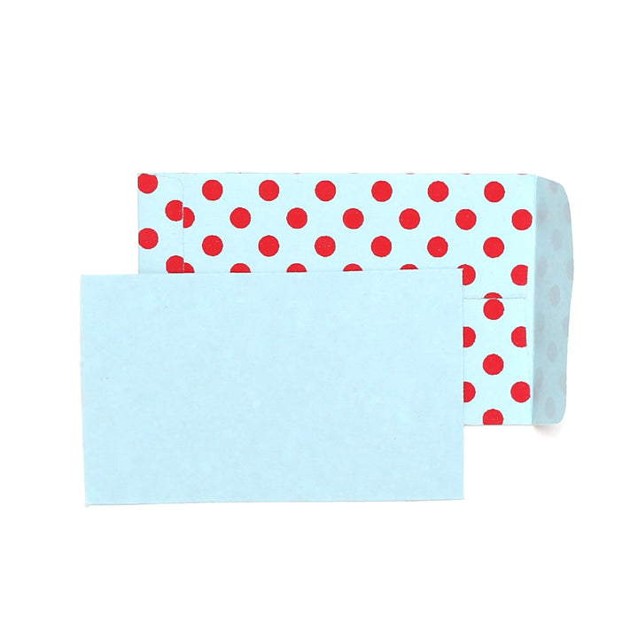 Small Dots Light Blue and Red Small Envelope Set
