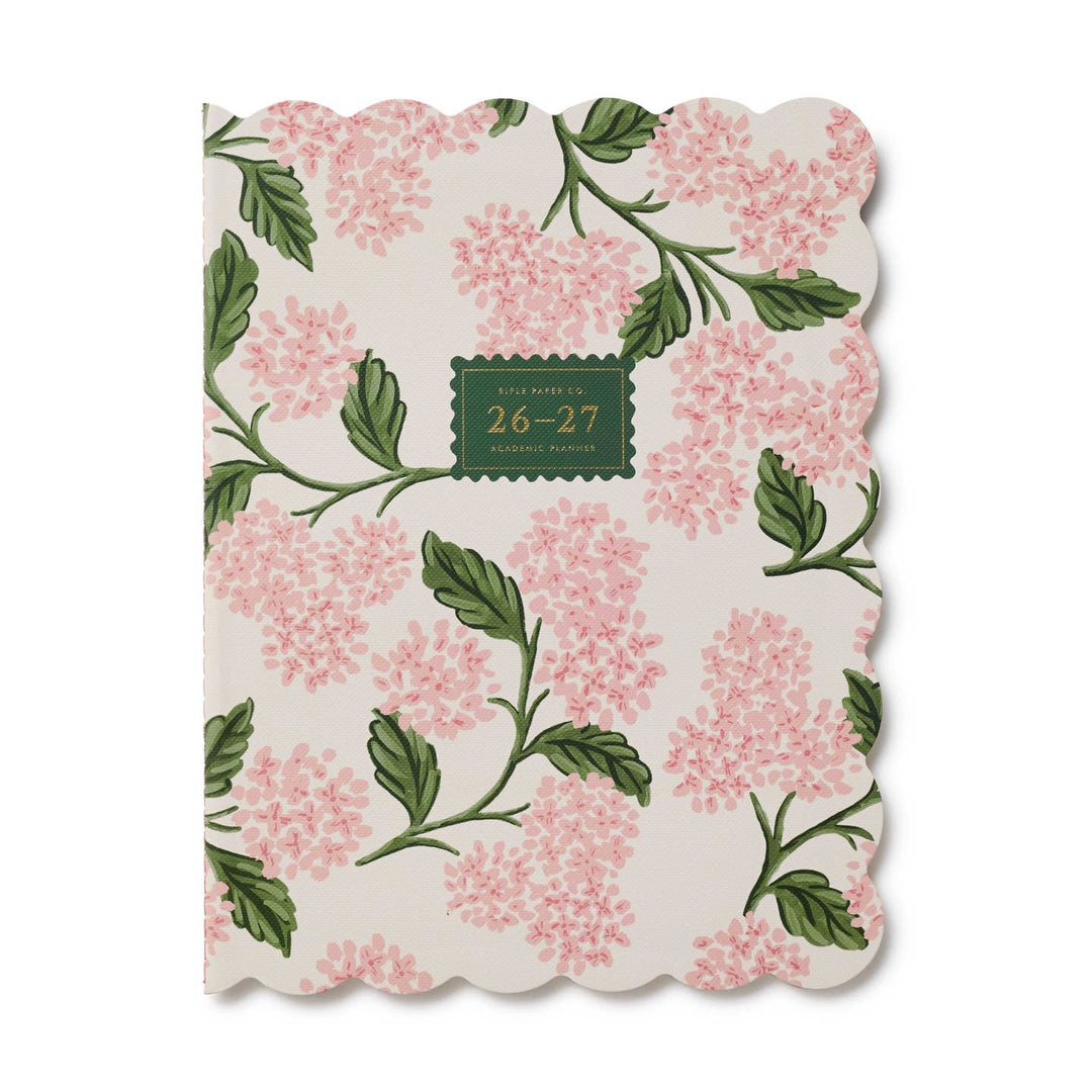 2026-2027 Pink Hydrangea 12-Month Academic Planner