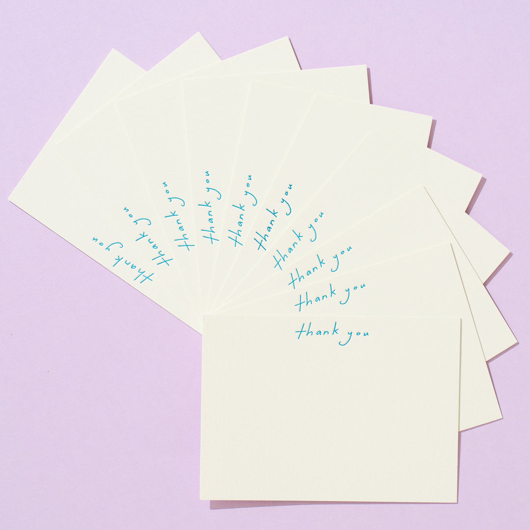 Handwritten Thank You Emerald Flat Note Box Set