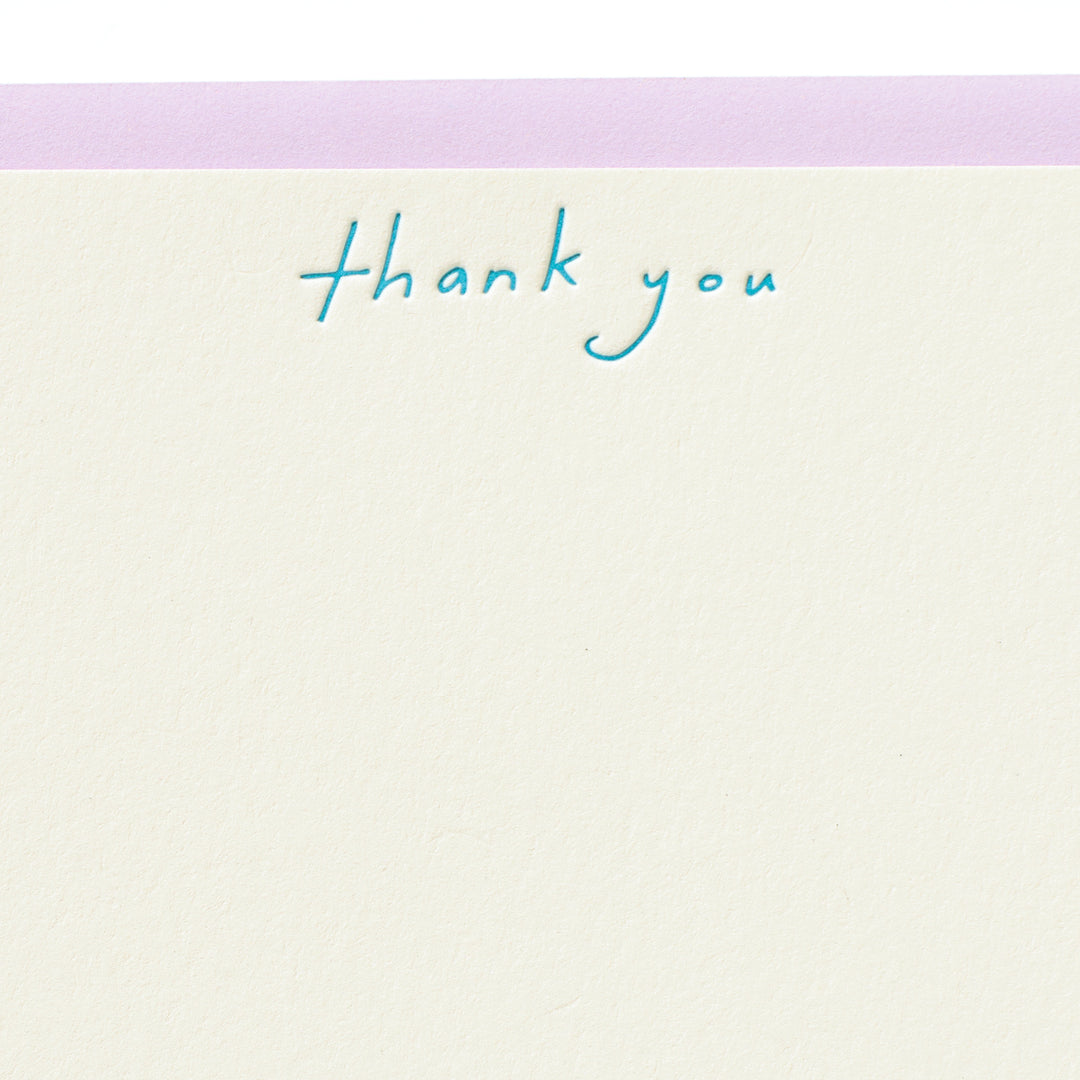 Handwritten Thank You Emerald Flat Note Box Set
