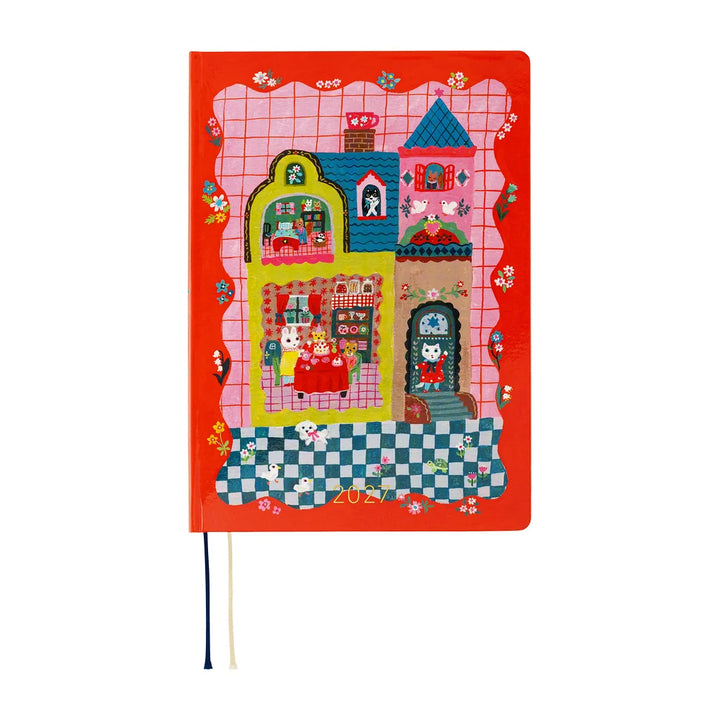 2027 Hobonichi Techo HON A5 - Yumi Kitagishi: White Cat and Rabbit’s Tea Room