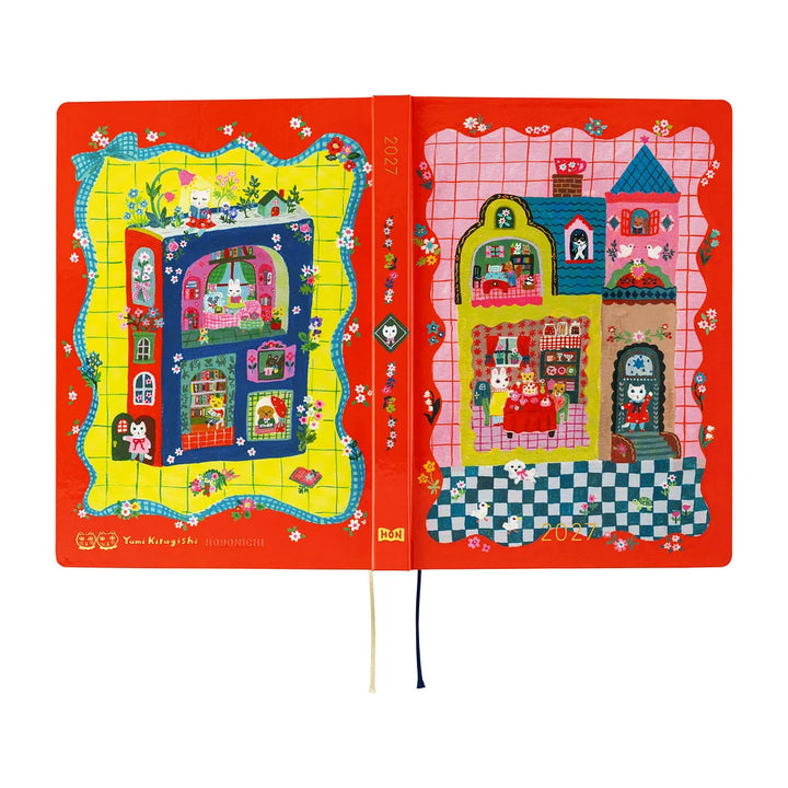 2027 Hobonichi Techo HON A5 - Yumi Kitagishi: White Cat and Rabbit’s Tea Room