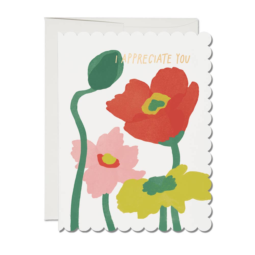 Scalloped Poppy Thank You