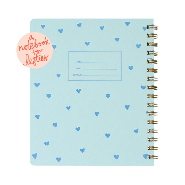 Lefty Standard Notebook - Blue Hearts