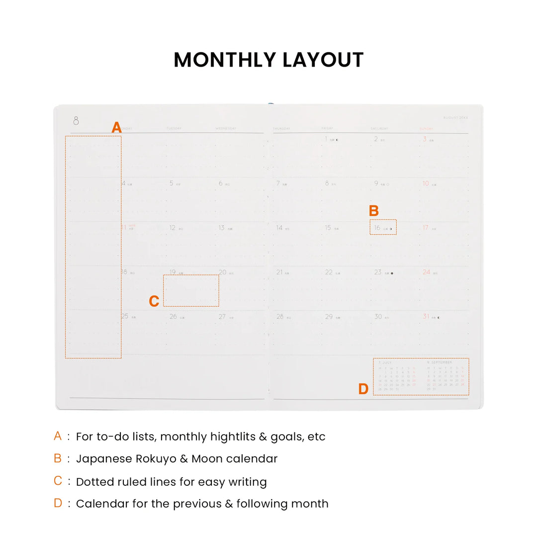 2027 B6 Diary Nahe Free Planner - Clear Brown