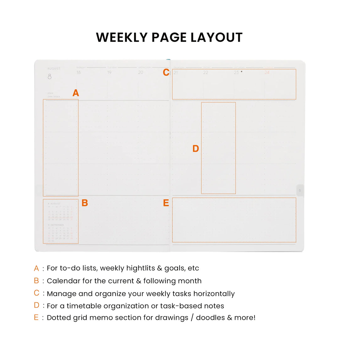 2027 B6 Diary Nahe Free Planner - Clear Brown