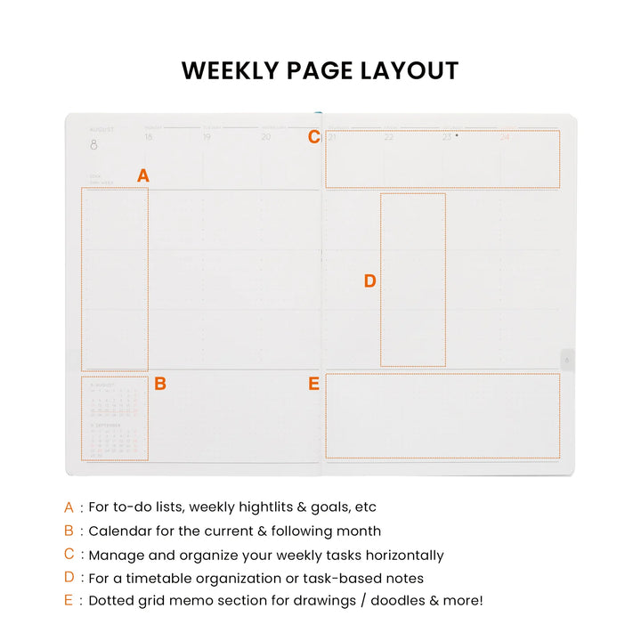 2027 B6 Diary Nahe Free Planner - Clear Brown