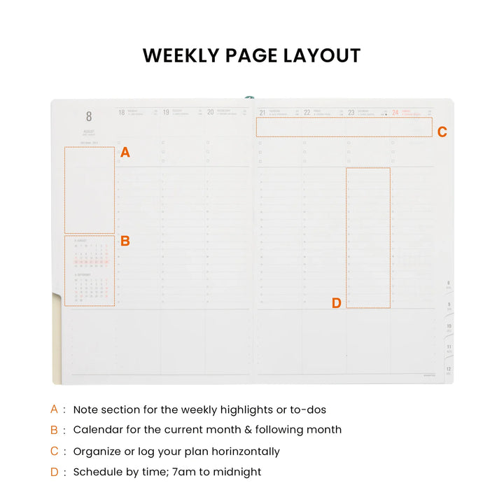 2027 A5 Vertical Planner - Classic Green