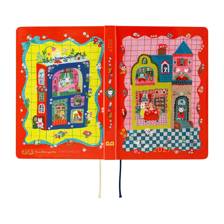 2027 Hobonichi Techo HON A6 - Yumi Kitagishi: White Cat and Rabbit’s Tea Room