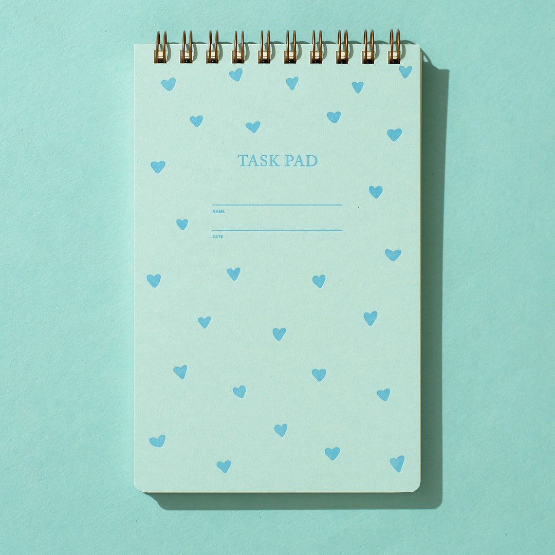 Task Pad Notebook - Blue Hearts
