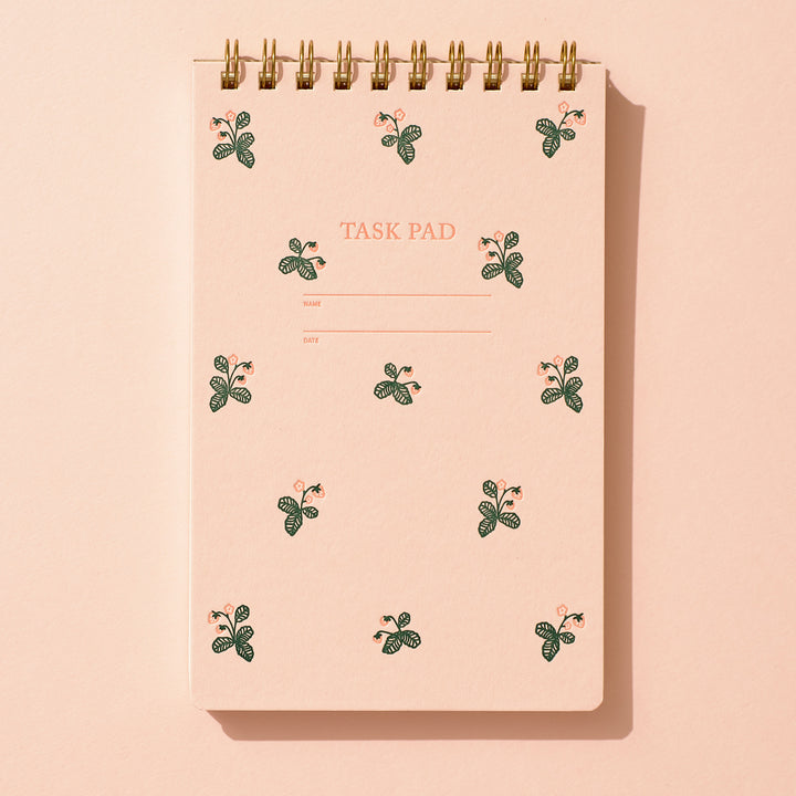 Task Pad Notebook - Strawberry Pattern