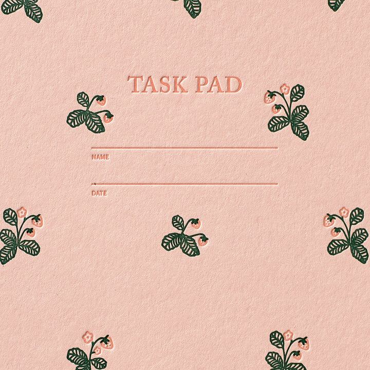 Task Pad Notebook - Strawberry Pattern