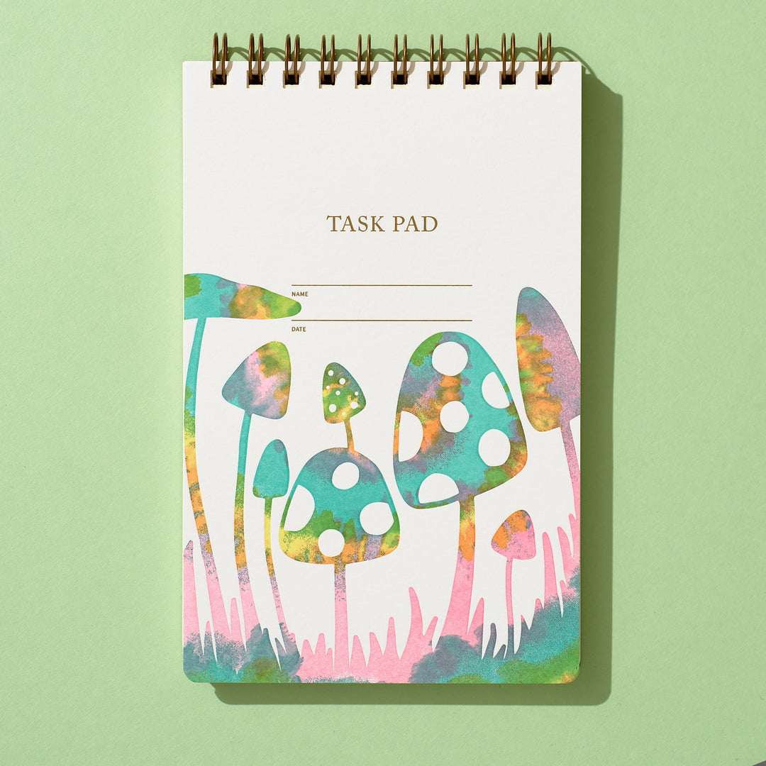 Task Pad Notebook - Tie Dye Mushroom