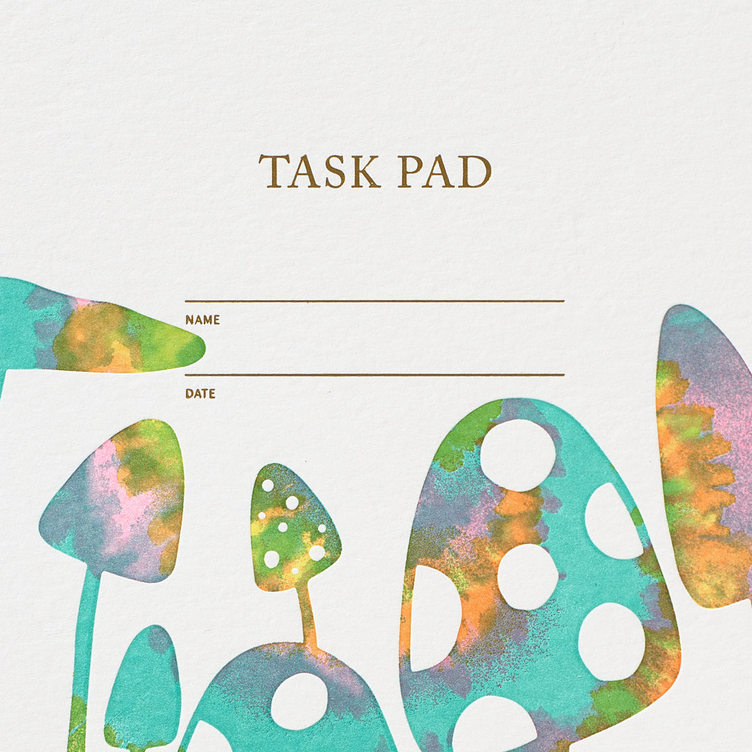 Task Pad Notebook - Tie Dye Mushroom