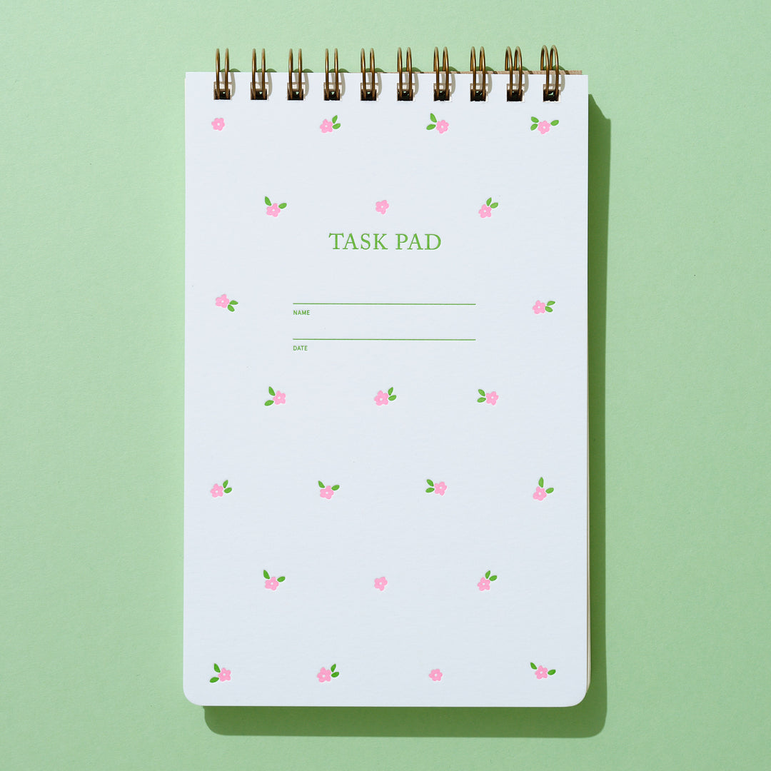 Task Pad Notebook - Mini Floral Pink