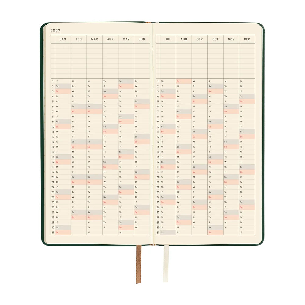 2027 Hobonichi Techo Weeks - Leather: Forest Green