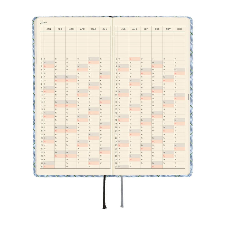 2027 Hobonichi Techo Weeks - Shirt Fabric: Graph Plaid
