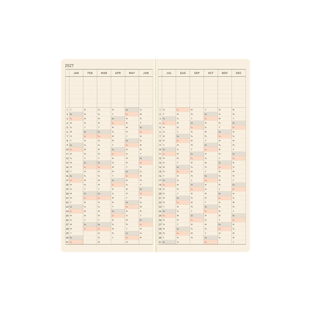 2027 Hobonichi Techo Weeks - Shirt Fabric: Graph Plaid
